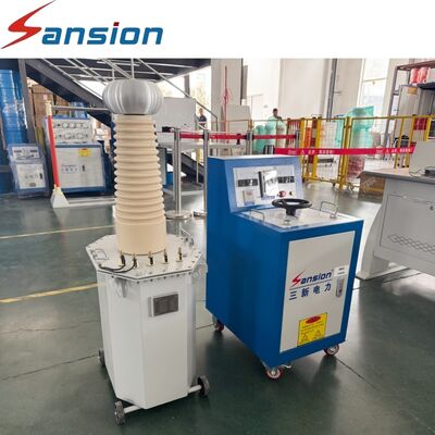 High Voltage AC Insulation Withstand Test System 20 kVA 100 kV Oil-Filled Test Transformer with Manual Voltage Control for Power Switchgear Electrical Equipment Insulation Testing